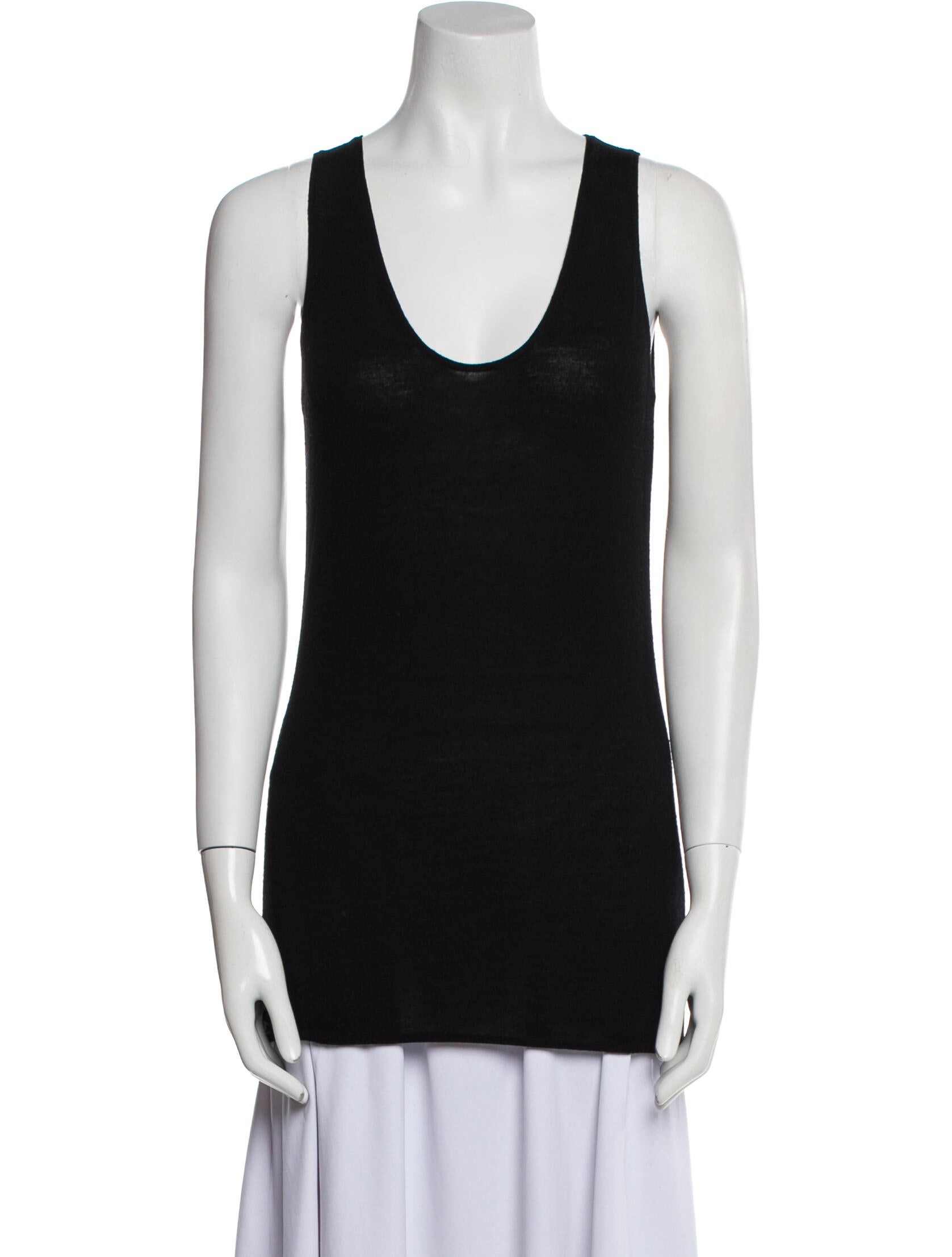 Allude Scoop Neck Sleeveless Top