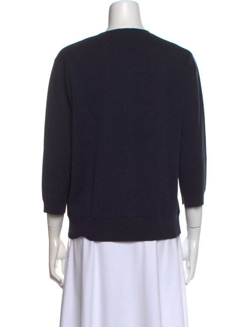 Allude Crew Neck Three-Quarter Sleeve Top