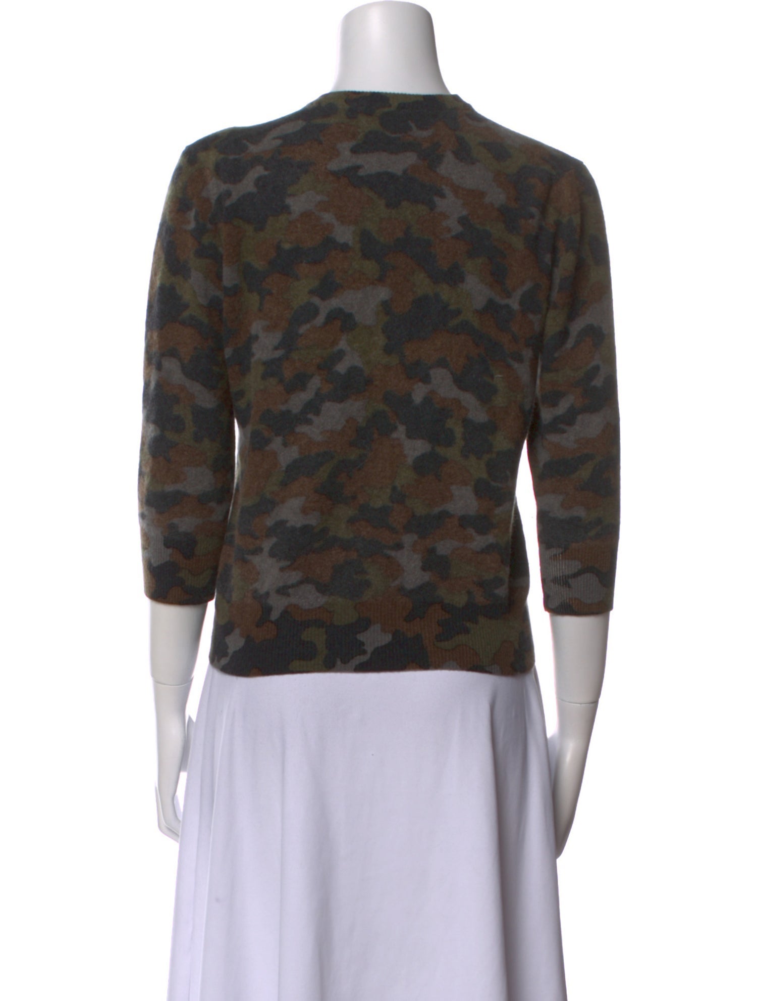 Allude Cashmere Camouflage Print Sweater
