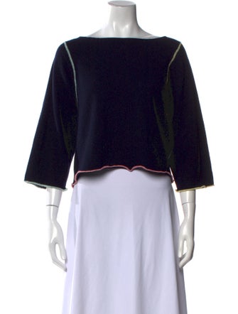 Allude Virgin Wool Bateau Neckline Sweater