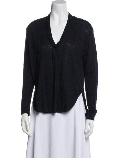 Allude Linen V-Neck Top