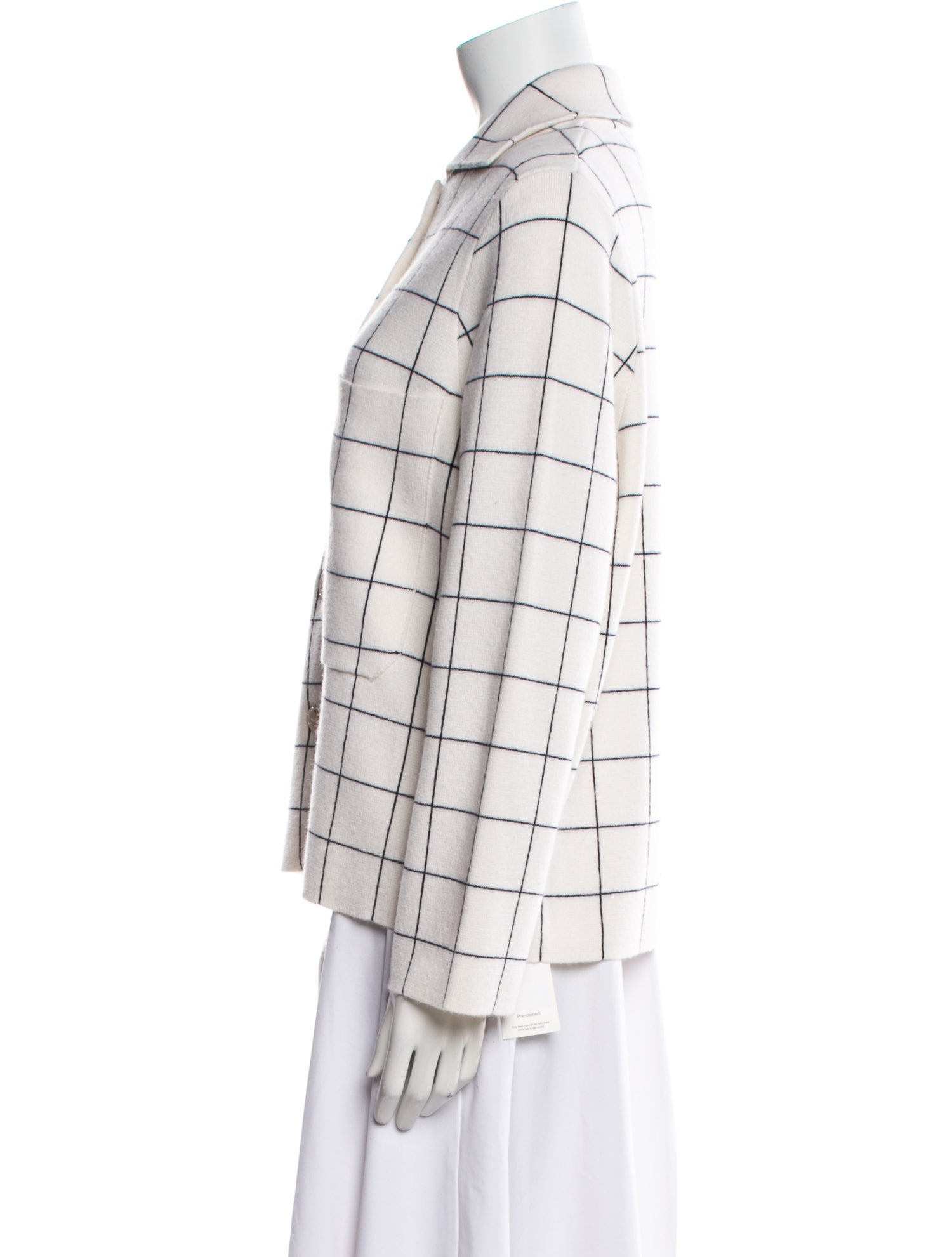 Allude Virgin Wool Plaid Print Sweater