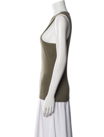 Allude Virgin Wool Scoop Neck Top