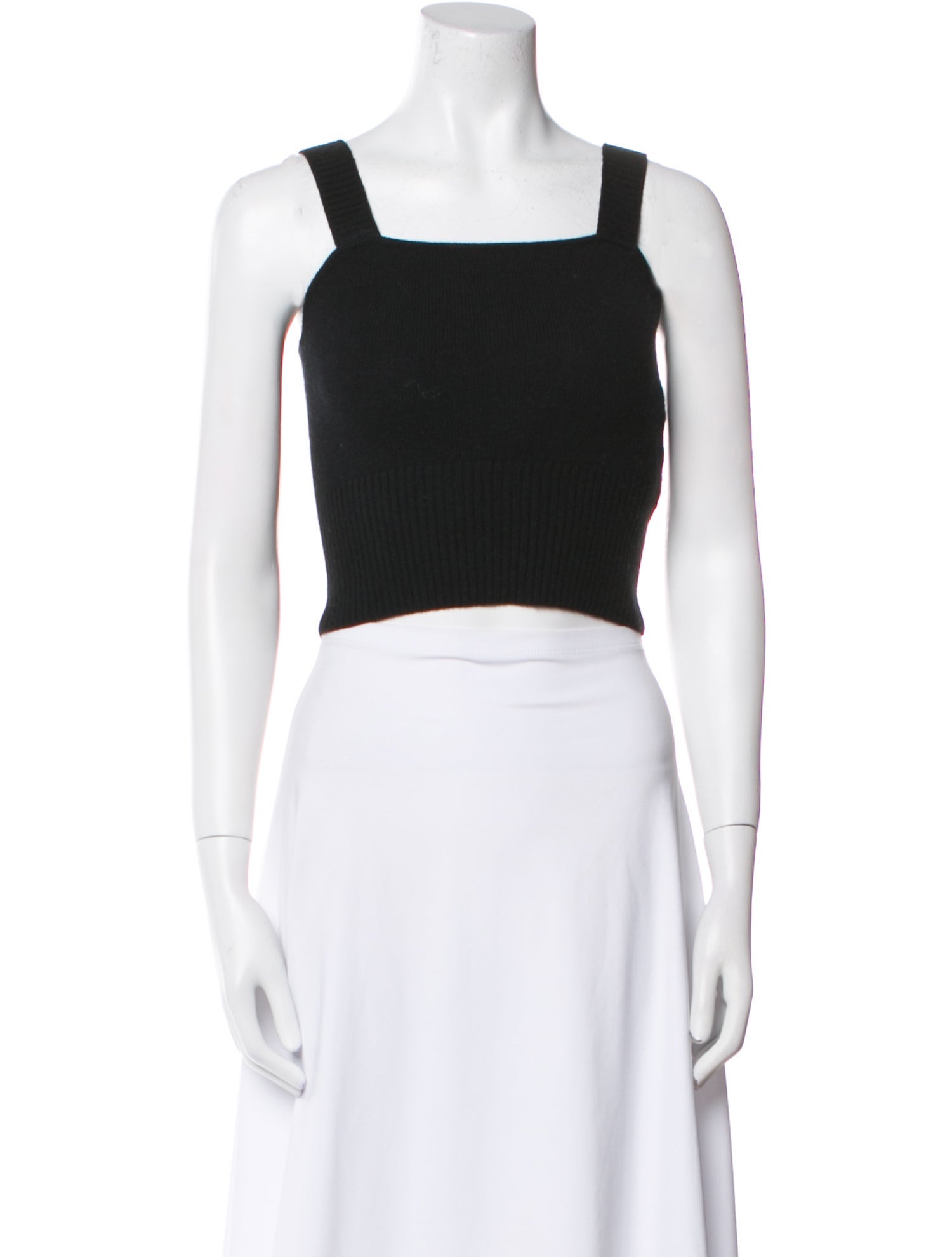 Allude Cashmere Square Neckline Crop Top