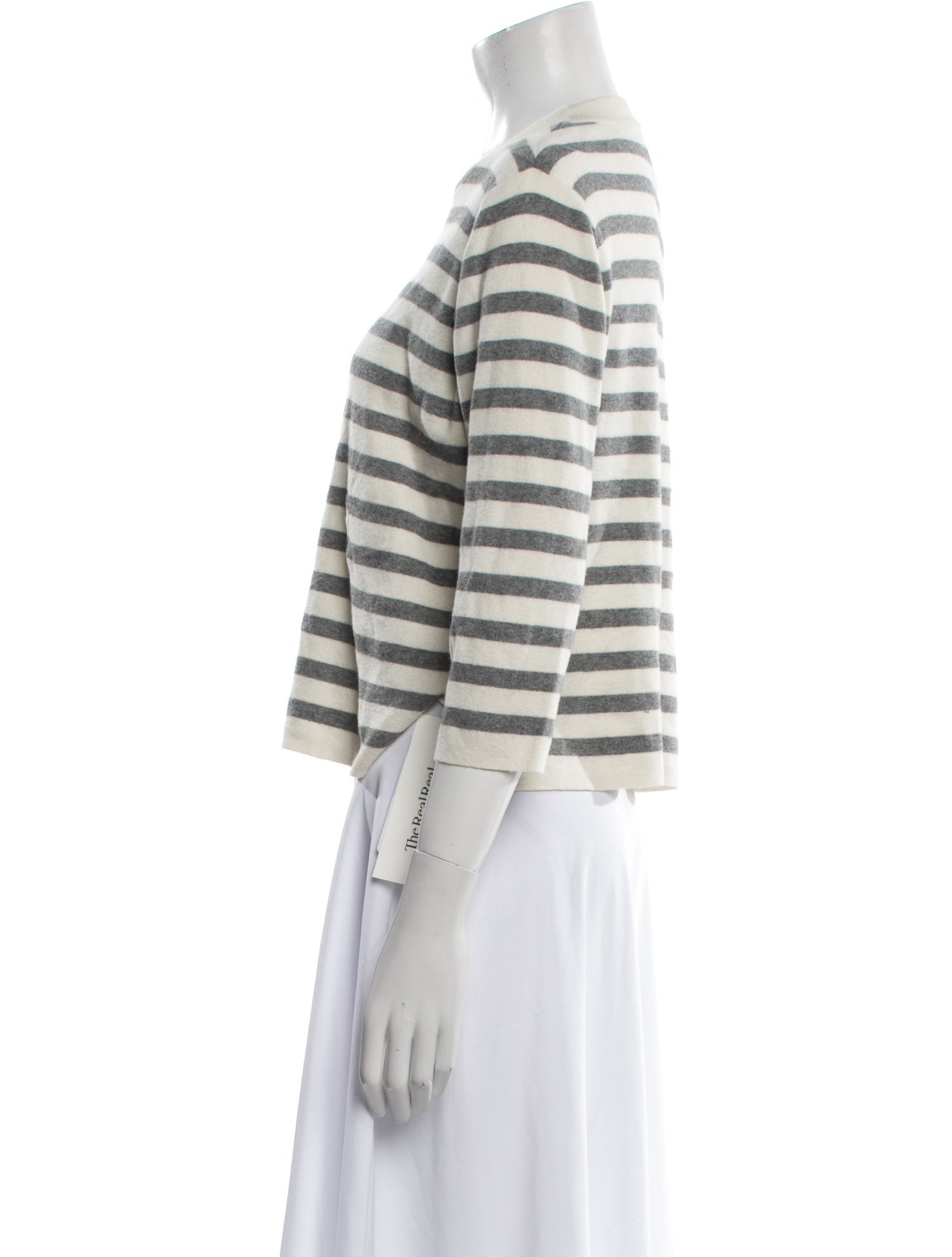 Allude Striped Crew Neck Sweater