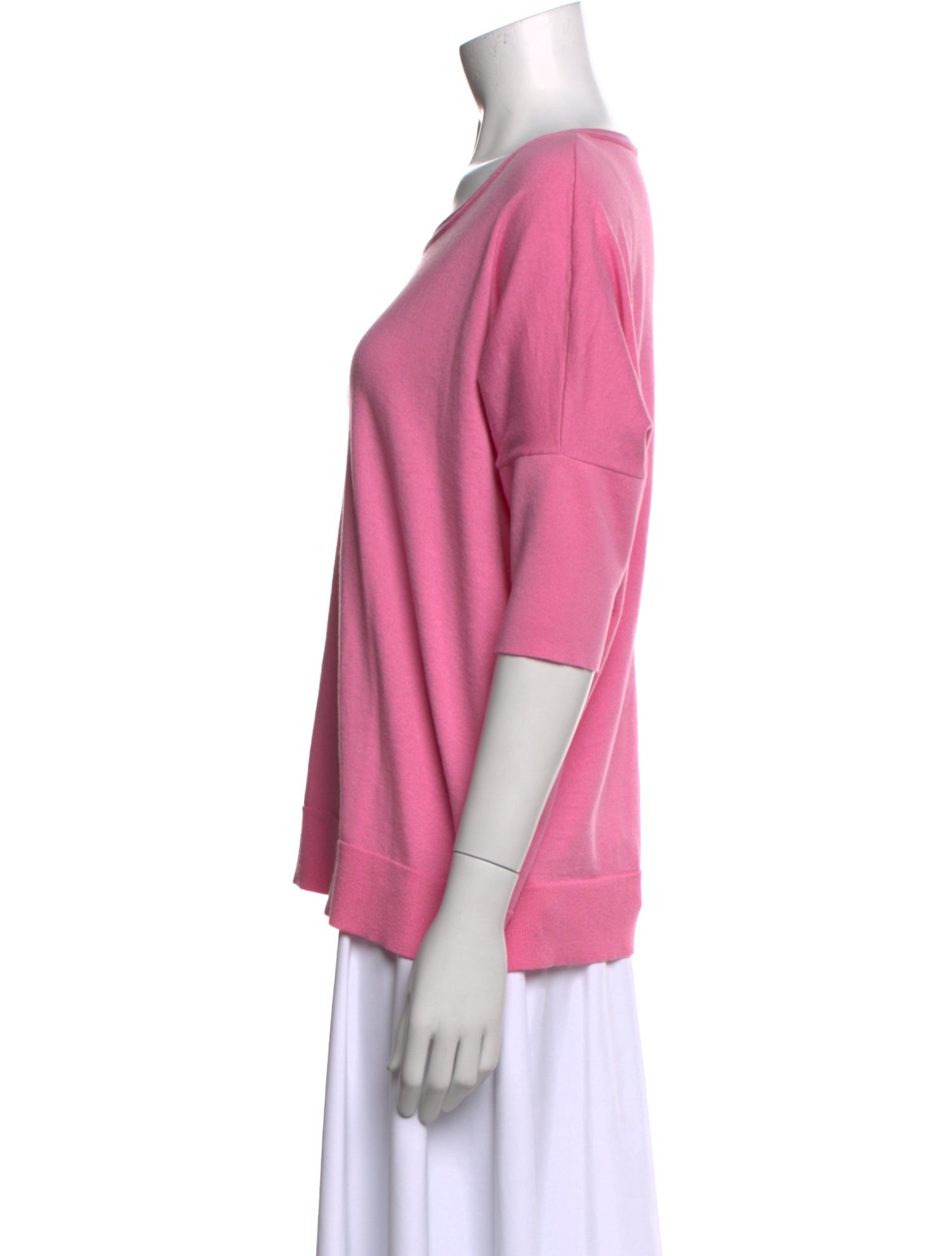 Allude Scoop Neck Three-Quarter Sleeve T-Shirt