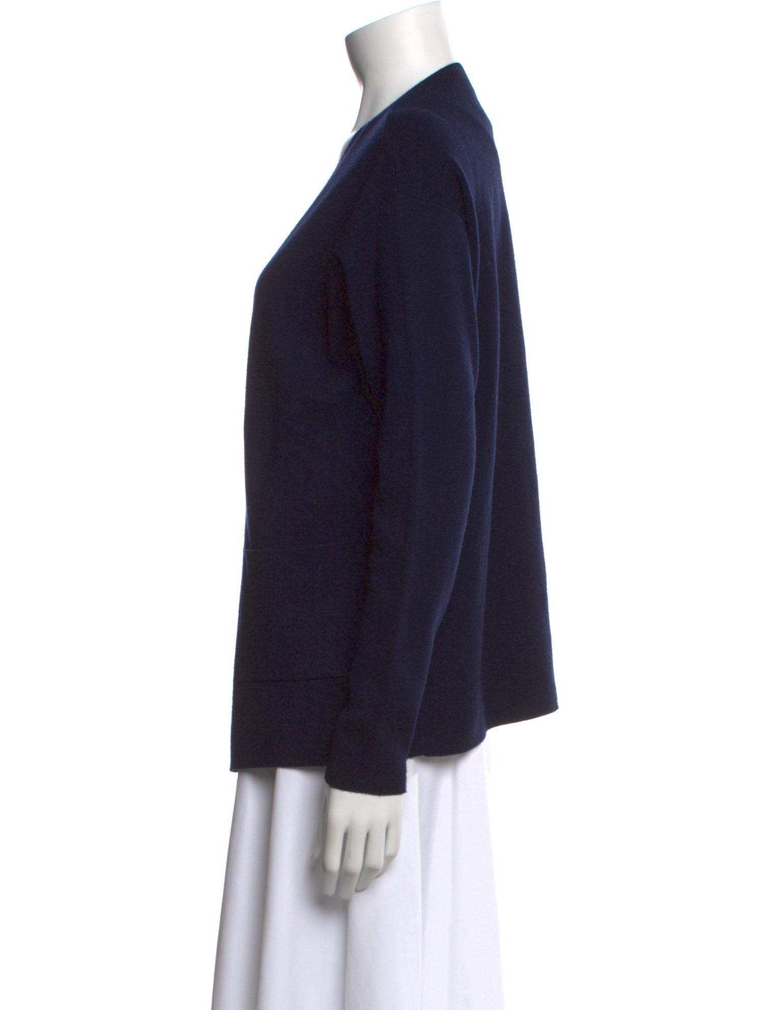 Allude Virgin Wool Open Front Sweater