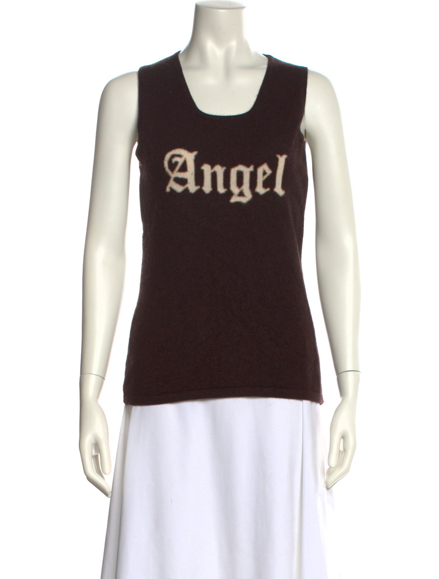 Allude Graphic Print Scoop Neck Sweater