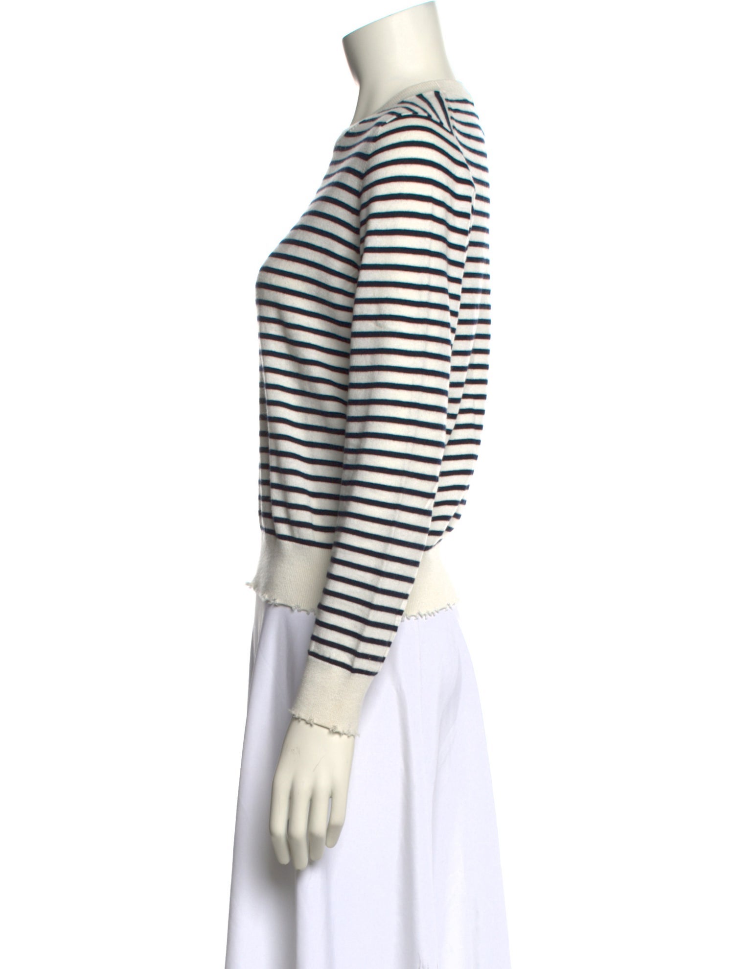 Allude Striped Crew Neck Sweater