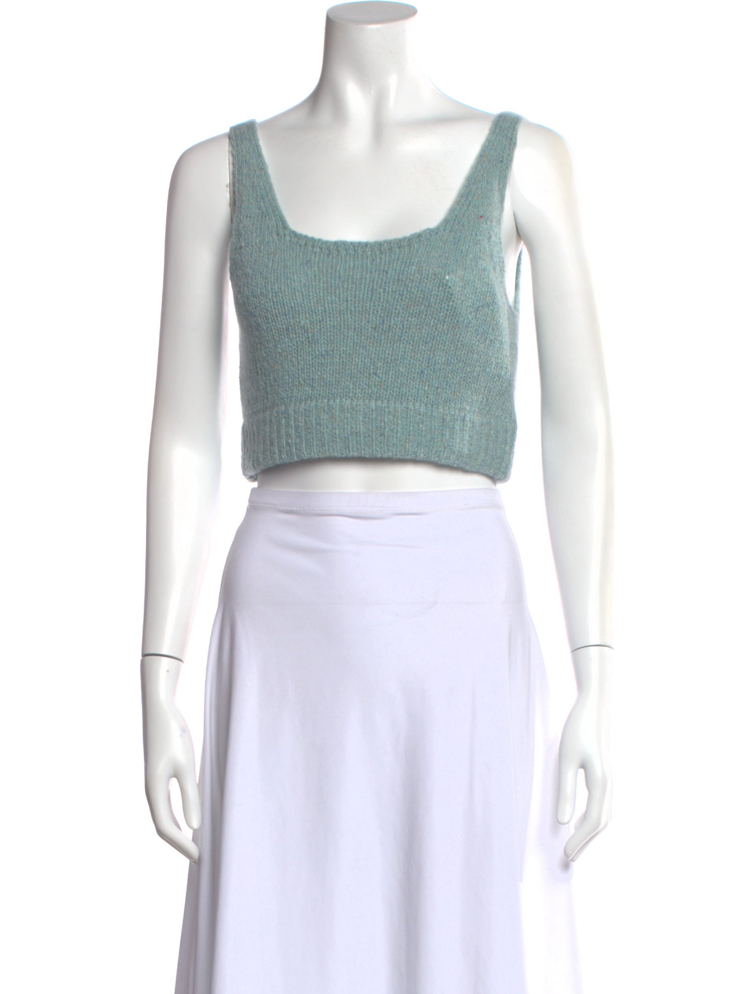 Allude Cashmere Square Neckline Crop Top