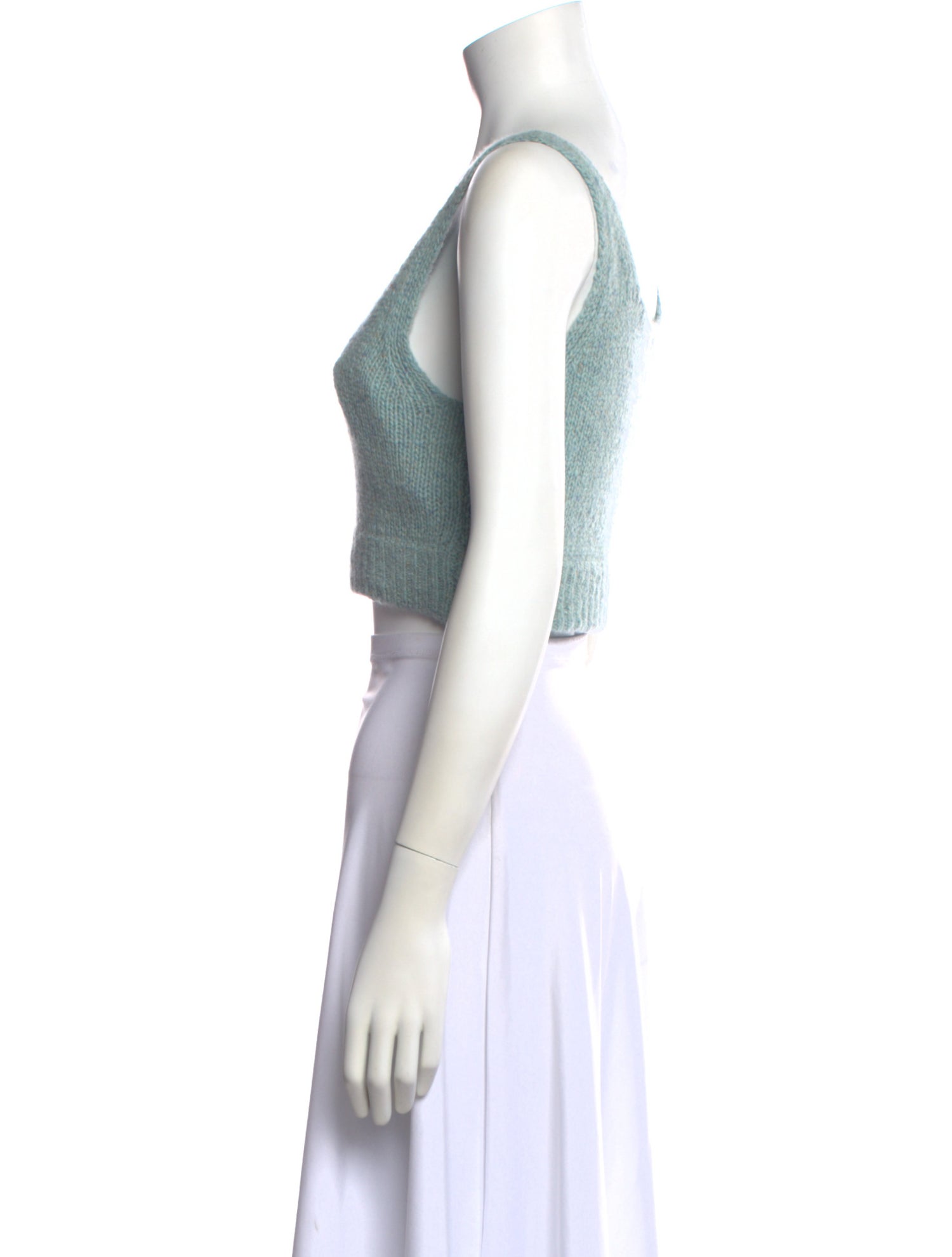 Allude Cashmere Square Neckline Crop Top