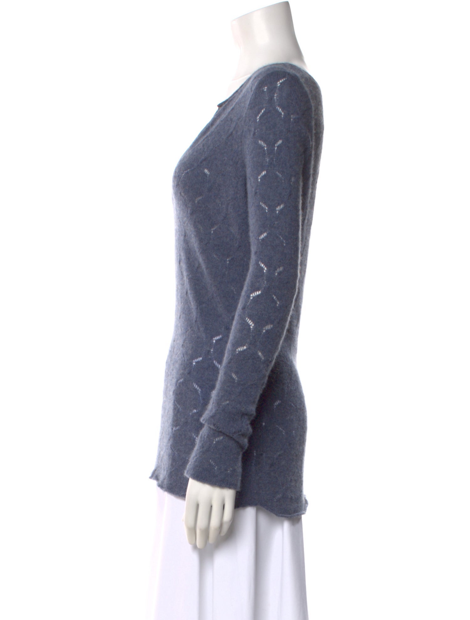 Allude Printed V-Neck Sweater