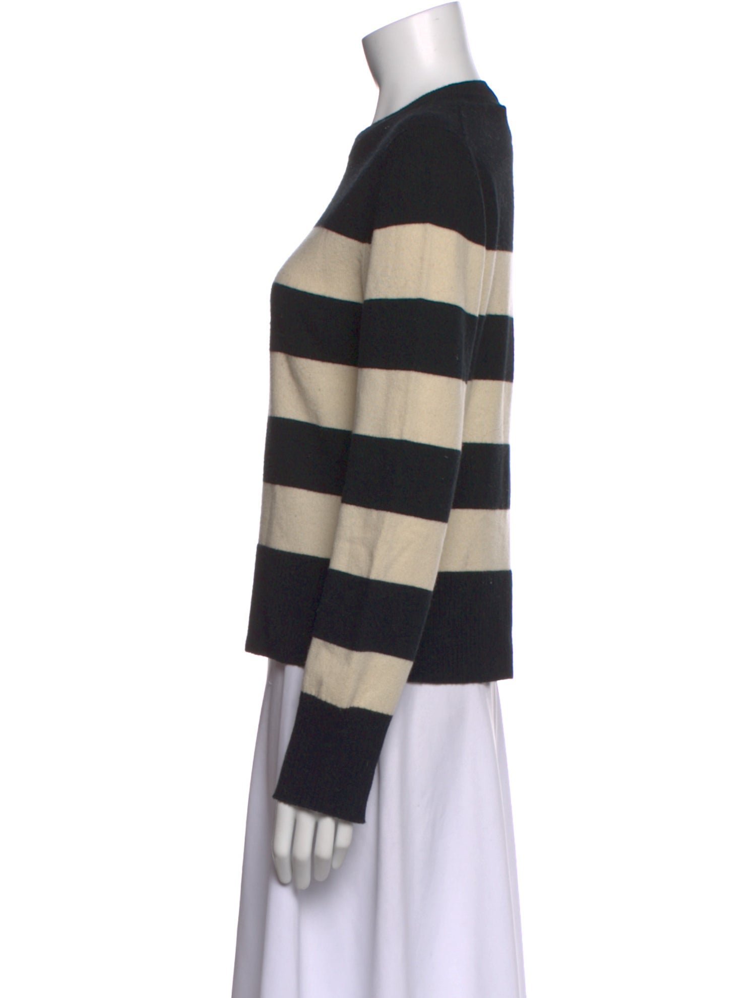 Allude Striped Crew Neck Sweater