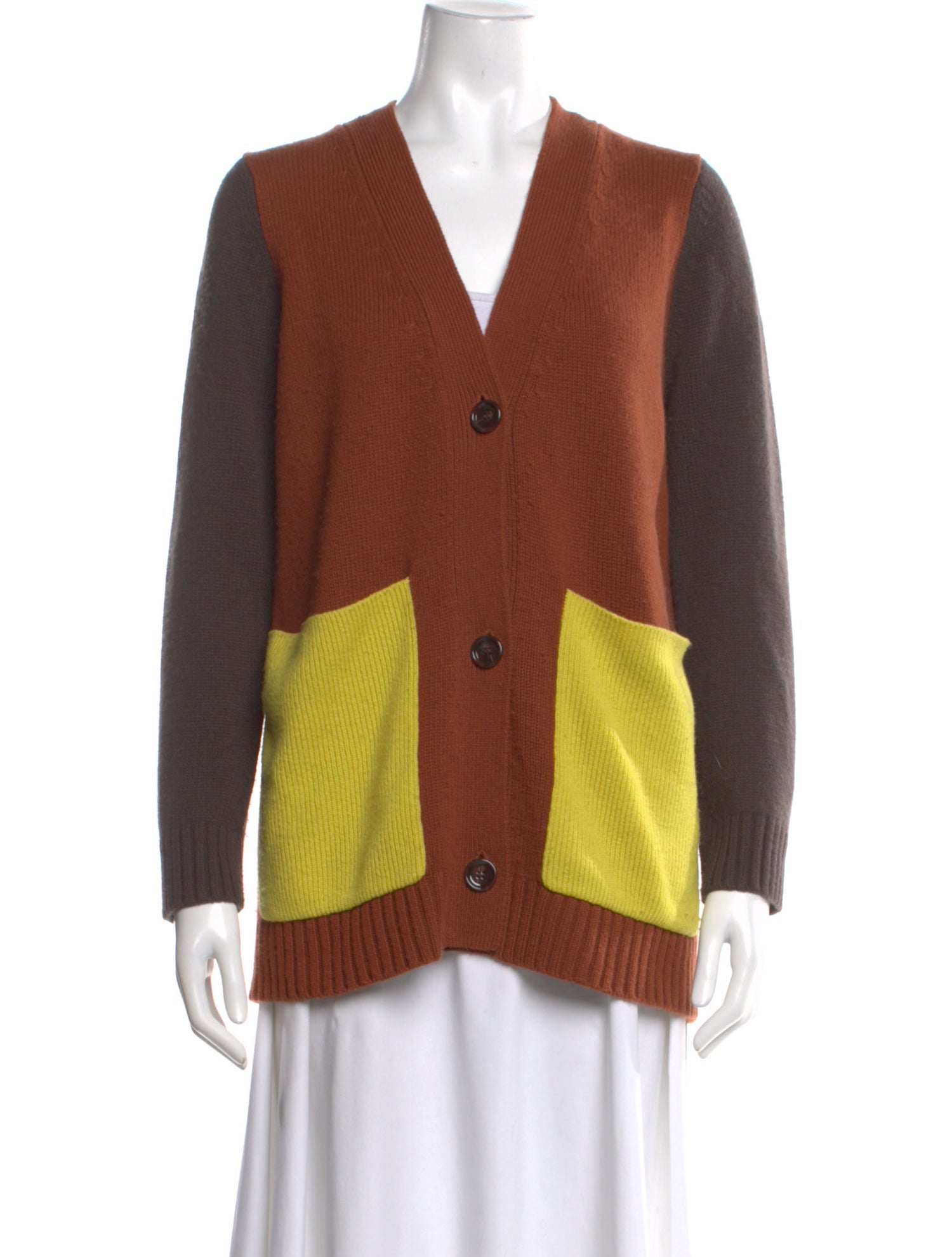 Allude Virgin Wool Colorblock Pattern Sweater