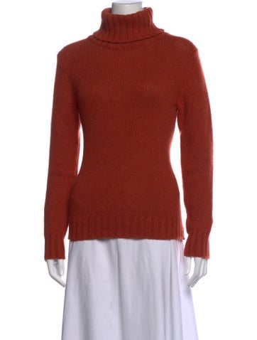 Pre-owned Allude Cashmere Turtleneck Sweater In Orange
