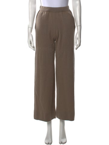 Pre-owned Allude Virgin Wool Wide Leg Pants In Brown