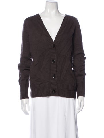 Pre-owned Allude Cashmere V-neck Sweater In Brown
