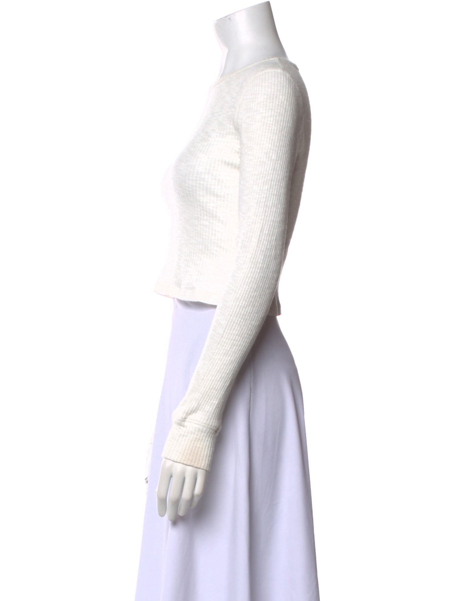 ALMINA concept Bateau Neckline Long Sleeve Crop Top