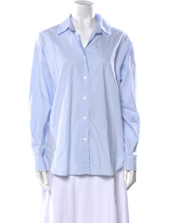 ALMINA concept Striped Long Sleeve Button-Up Top