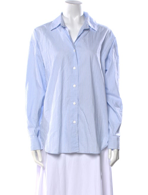 ALMINA concept Striped Long Sleeve Button-Up Top