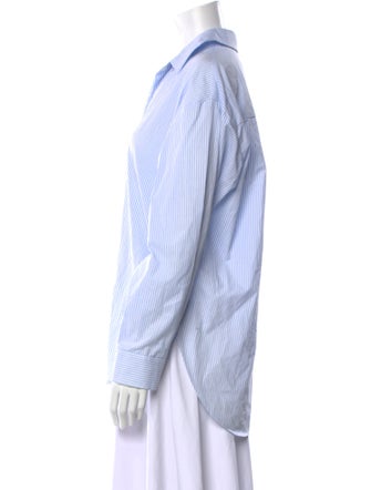 ALMINA concept Striped Long Sleeve Button-Up Top