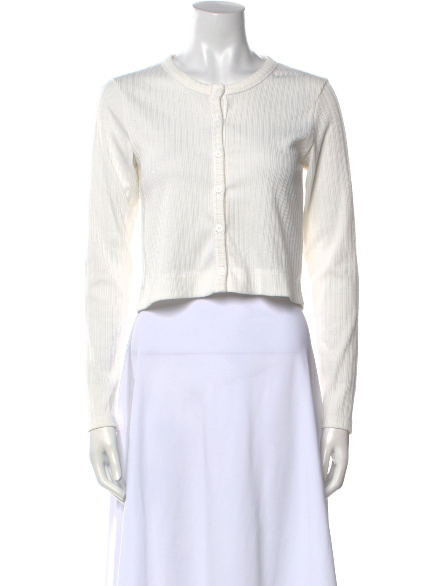 ALMINA concept Crew Neck Long Sleeve Crop Top