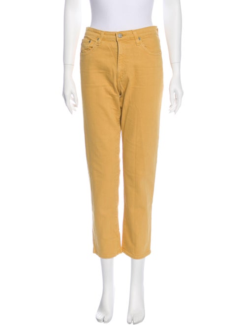 AG Mid-Rise Straight Leg Jeans Yellow