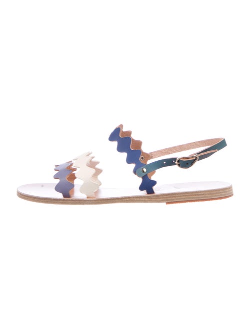 Ancient Greek Sandals Leather Colorblock Pattern S