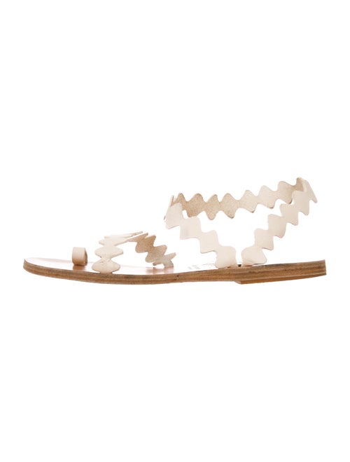 Ancient Greek Sandals Leather Scalloped Accent San
