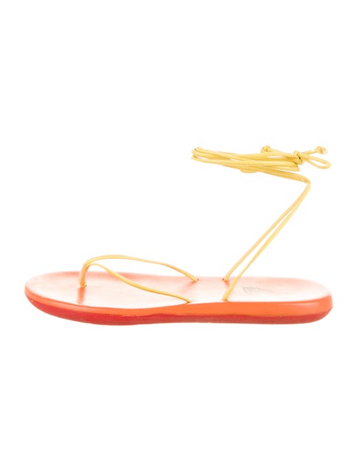 Ancient Greek Sandals Leather Sandals Yellow