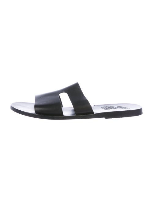 Ancient Greek Sandals Leather Cutout Accent Slides