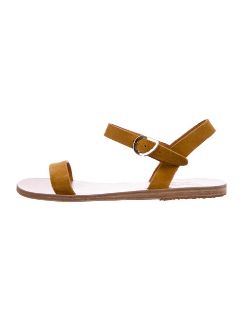Ancient Greek Sandals Suede Sandals Yellow