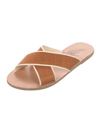 Ancient Greek Sandals Leather Trim Embellishment Slides