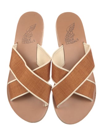 Ancient Greek Sandals Leather Trim Embellishment Slides