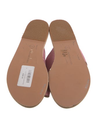 Ancient Greek Sandals Plaid Print Slides