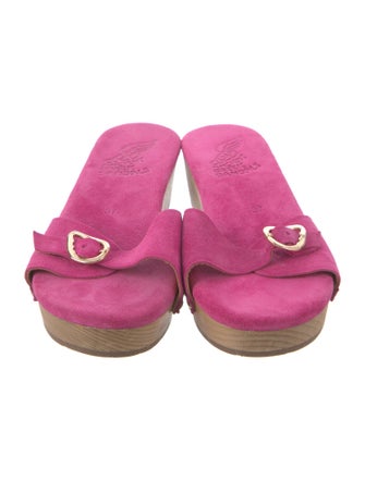 Ancient Greek Sandals Suede Slides