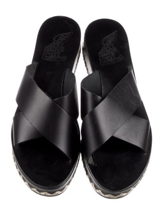 Ancient Greek Sandals Leather Slides