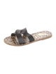Ancient Greek Sandals Leather Animal Print Slides