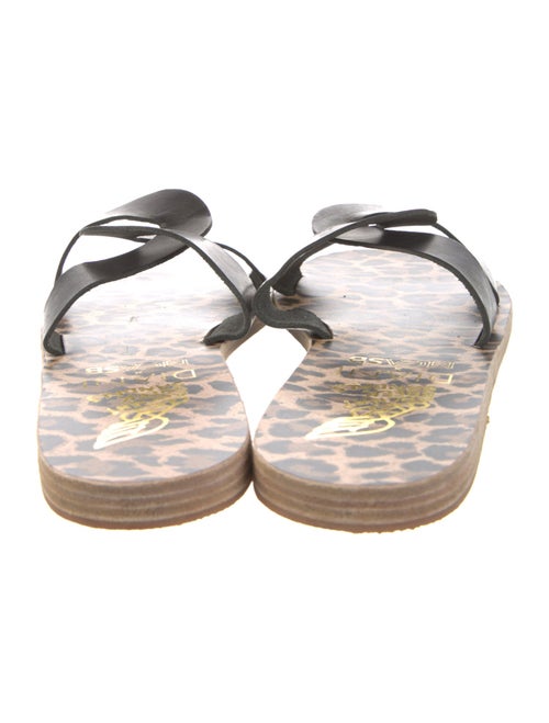 Ancient Greek Sandals Leather Animal Print Slides