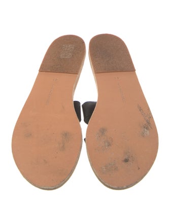 Ancient Greek Sandals Leather Animal Print Slides