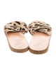 Ancient Greek Sandals Ponyhair Animal Print Slides