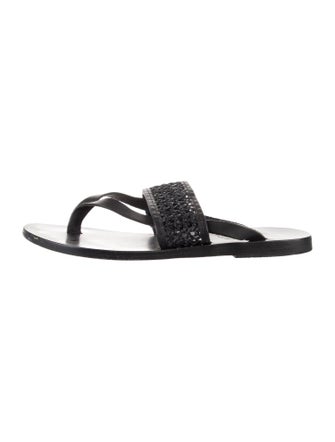 Ancient Greek Sandals Leather Slides
