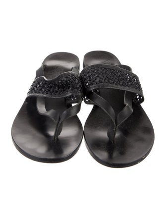 Ancient Greek Sandals Leather Slides