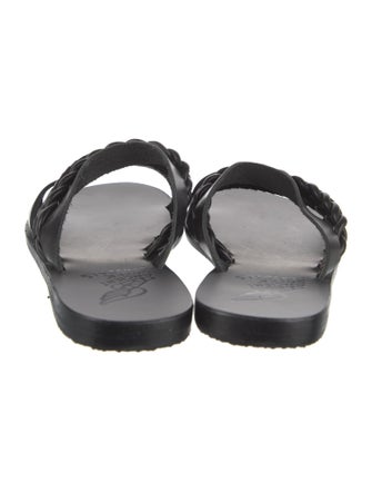 Ancient Greek Sandals Leather Braided Accents Slides
