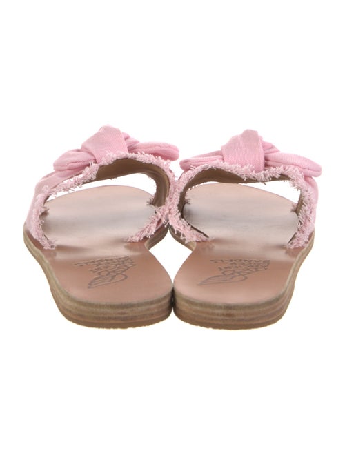Ancient Greek Sandals Denim Bow Accents Slides