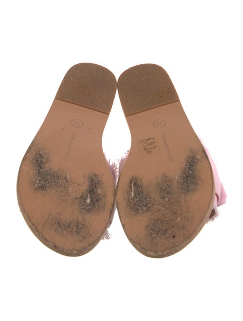 Ancient Greek Sandals Denim Bow Accents Slides