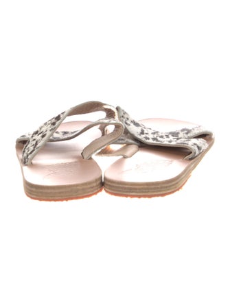 Ancient Greek Sandals Ponyhair Animal Print Slides