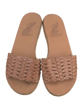 Ancient Greek Sandals Leather Slides