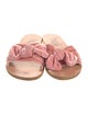 Ancient Greek Sandals Velvet Bow Accents Slides