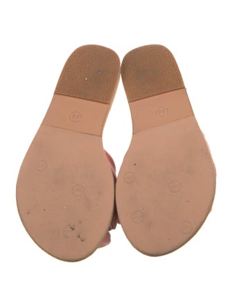 Ancient Greek Sandals Velvet Bow Accents Slides